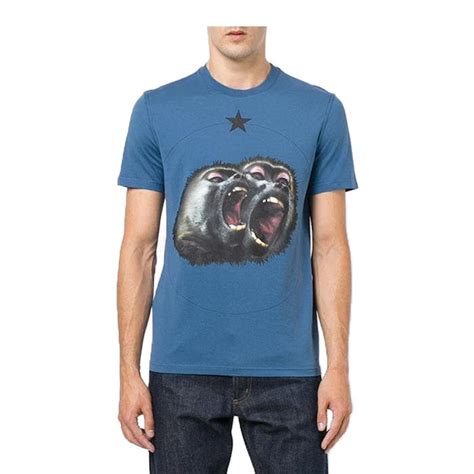 givenchy monkey brothers blue medium cuban fit shirt 